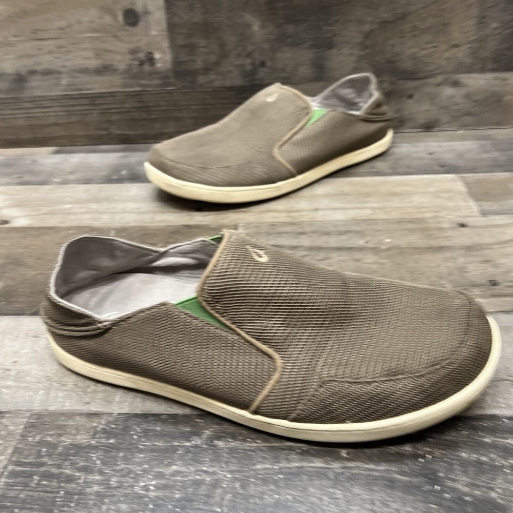 Olukai Nohea Mesh Mens Brown/Green Mens Slip On Shoes Size 11.5 M.
